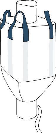 Storsäck med fyllningsstos & konisk botten, lyftöglor med stor öppning (Bilden ägs av Accon)