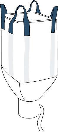 Storsäck med öppen topp & konisk botten, lyftöglor med stor öppning 