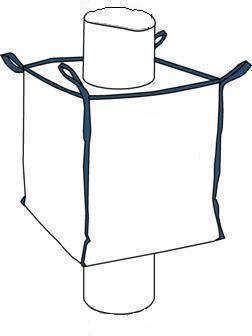 Storsäck med fyllnings- & tömningsstos, lyftöglor i sidosöm