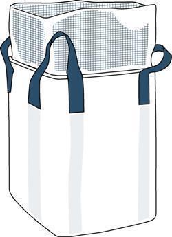 Storsäck med krage, plan botten och lyftöglor med stor öppning (Cross Corner loops) 