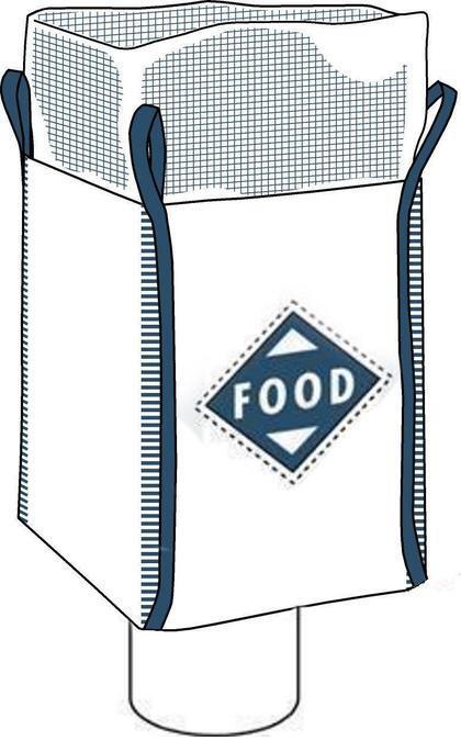 Storsäck med krage och tömningsstos, lyftöglor i sidosöm - Livsmedelsklassad