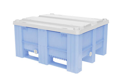 Swedebox ACE460 är en hygienisk och stabil plastcontainer som passar väldigt bra till avfall inom fiskeindustrin.
