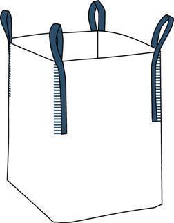Storsäck med öppen topp & plan botten, lyftöglor i sidsöm (Bilden ägs av Accon AB)