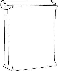 PE-säck med utanpåliggande ventil (Bilden ägs av Accon AB)