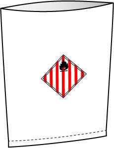 PE-säck med öppen topp & svetsad botten - Farligt gods (Bilden ägs av Accon AB)