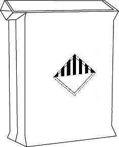 PE-säck med utanpåliggande ventil - Farligt gods (Bilden ägs av Accon AB)