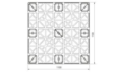 Plastpall 1100x1100x140 mm