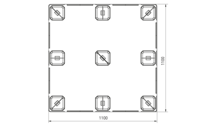 Plastpall 1100x1100x163 mm