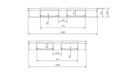 Plastpall 1200x1000 mm