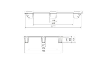 Plastpall 1200x800x140 mm