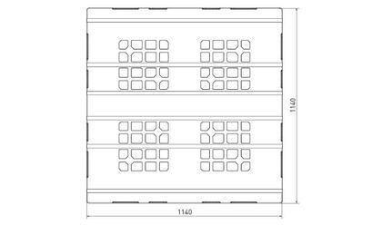 Plastpall 1140x1140x165 mm