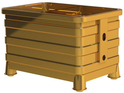 Högre kvalitet på målning - ett tillval för Storbox / Berglöfslådan. Storbox är en robust och tålig plåtcontainer för  tung materialhantering inom industrin.