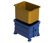 Rostfri box inuti - ett tillval för Storbox / Berglöfslådan som är en industricontainer som löser logistiken inom olika typer av tung metallindustri.