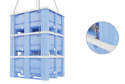 Swedebox ACE460 är en hygienisk och stabil plastcontainer som går att stapla och som passar väldigt bra till avfall inom exempelvis fiskeindustrin.