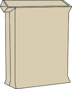 Papperssäck med utanpåliggande ventil (Bilden ägs av Accon AB)